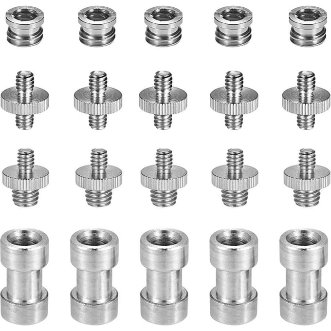1/4 -20 tot 3/8 -16 Schroefdraad Adapter Converter Vrouwelijke Spigot Reducer Bus Schroef Mount Set