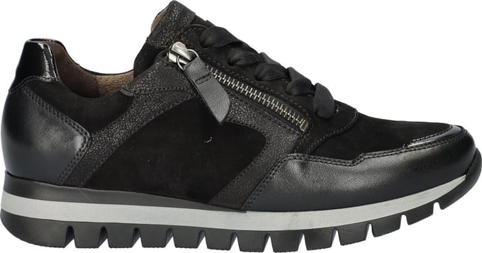 Gabor 438 Sneakers - Leer - Dames - Zwart - Maat 35,5