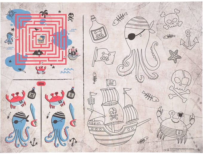 Activiteiten Placemat - Pirate Party - 6 stuks