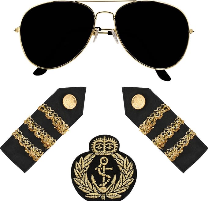 Boland - Set Kapitein - Volwassenen - Unisex - Kapitein - Maritiem