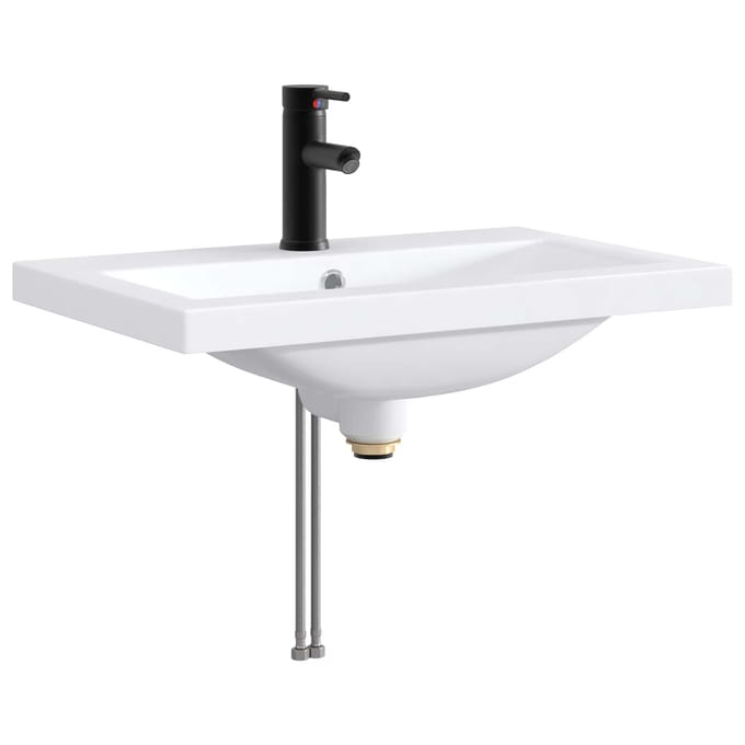 vidaXL - Badwasbak - Matte - Zwart - 61 - x - 40 - x - 16,5 - cm - Metaal