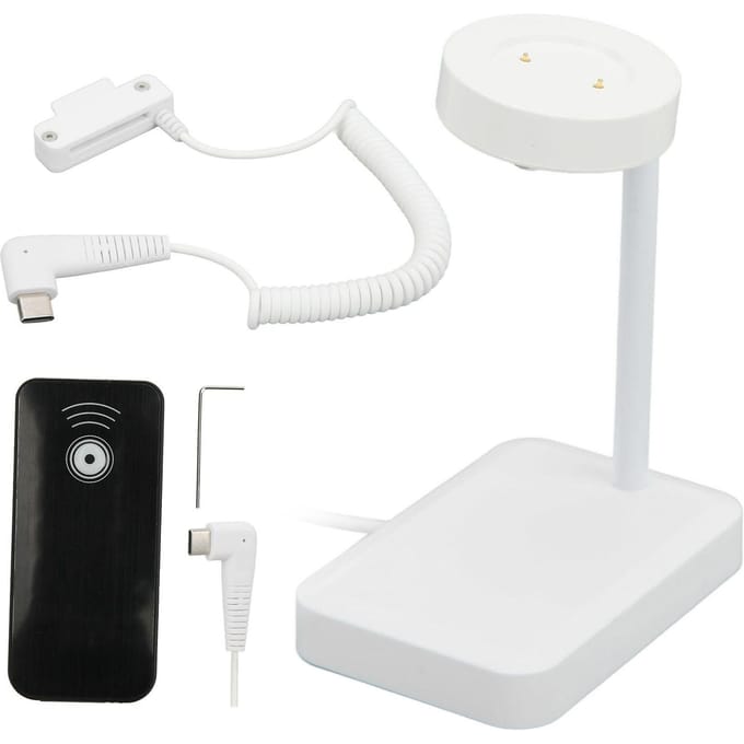 Anti-Diefstal Horloge Display Standaard met Afstandsbediening 90dB Beveiligingsalarm IR Ontgrendeling Magnetisch Snel white