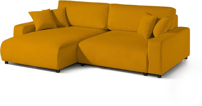MASSIVMOEBEL24.DE hoekbank acacia geel 100% polyester 234x170x78 cm SOFAS deels gemonteerd