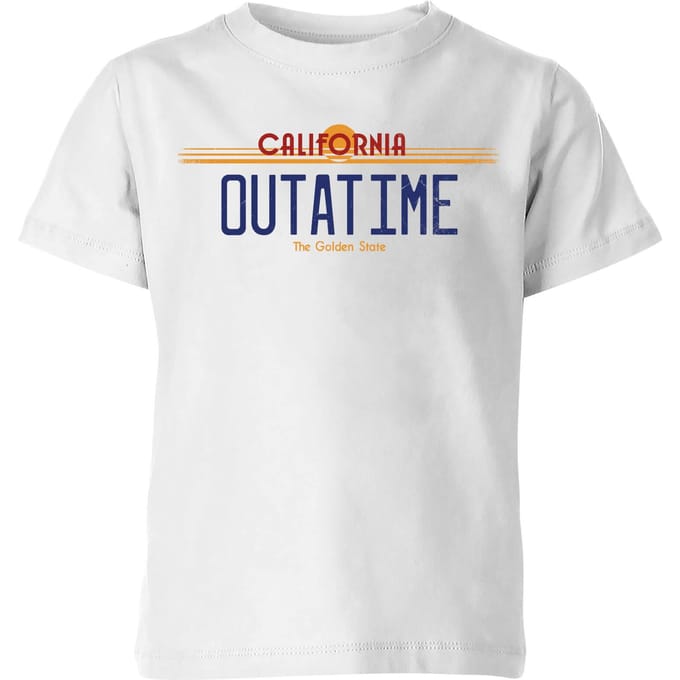 Back To The Future Outatime Plate Kids' T-Shirt - White - 122/128 (7-8 jaar)