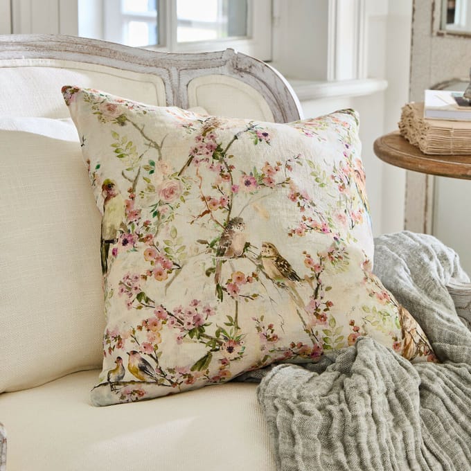 LOBERON Kussenhoes Florémont crème/bont gekleurd