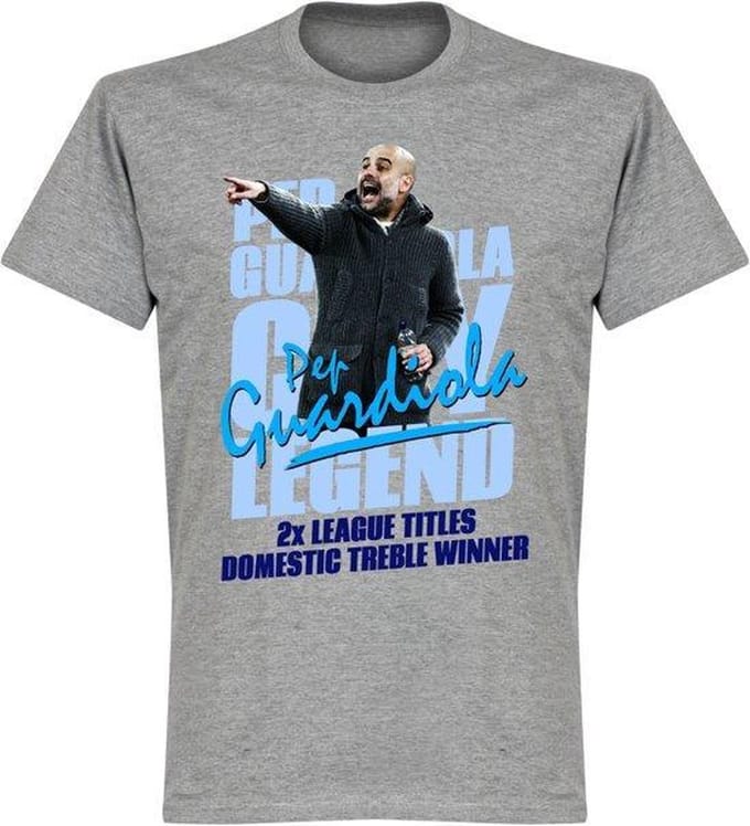 Pep Guardiola Legend T-Shirt - Grijs - M