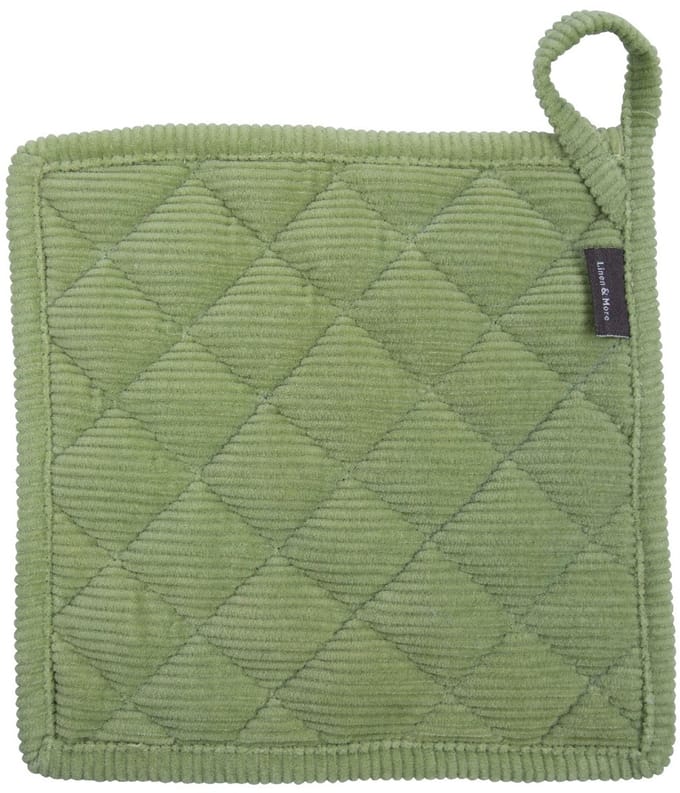 Corduroy pannenlap groen 20x20cm