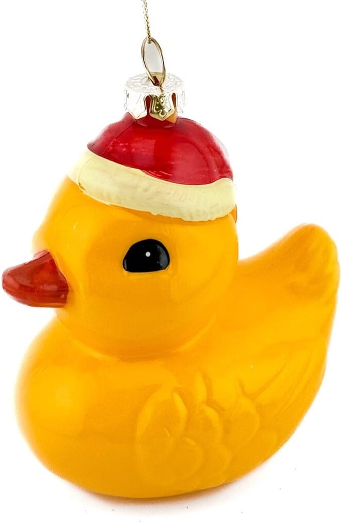 Kerstbal Hanger Badeend met muts