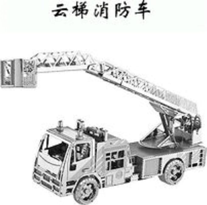 Metal 3D Metaal Model - Modelbouw vrachtwagen met kraan - Zelf maken