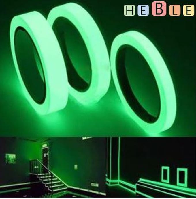 Glow in the dark tape / plakband - Heble - 3 meter