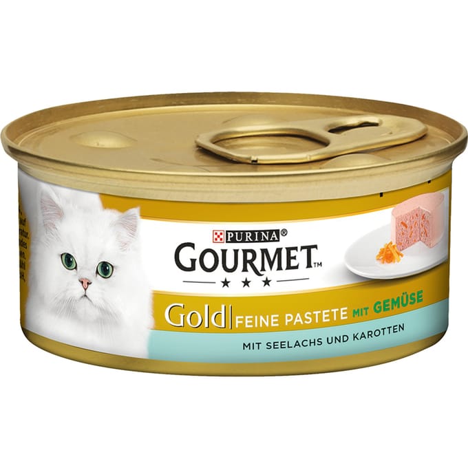 12x85g Gold Paté Koolvis & Wortel Gourmet Kattenvoer