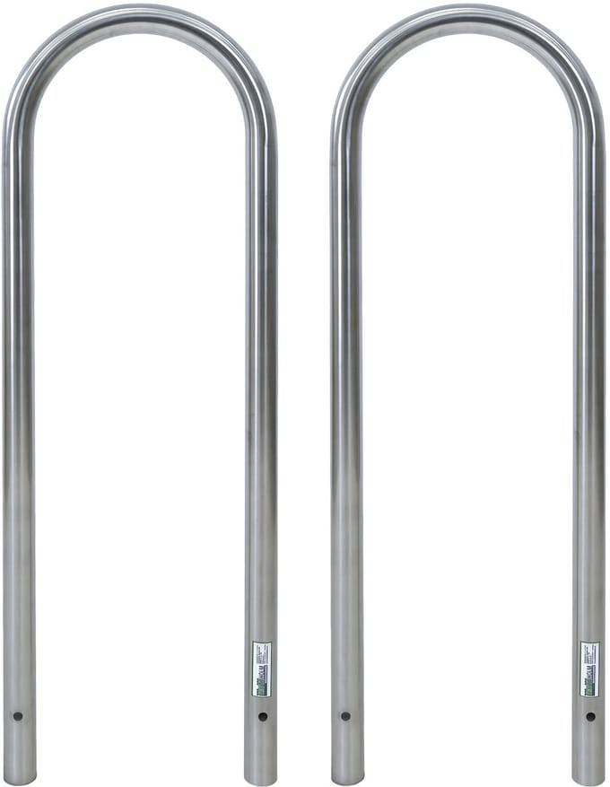 2 x Fietsenrek 115 x 41 cm roestvrij staal Ø 49 mm