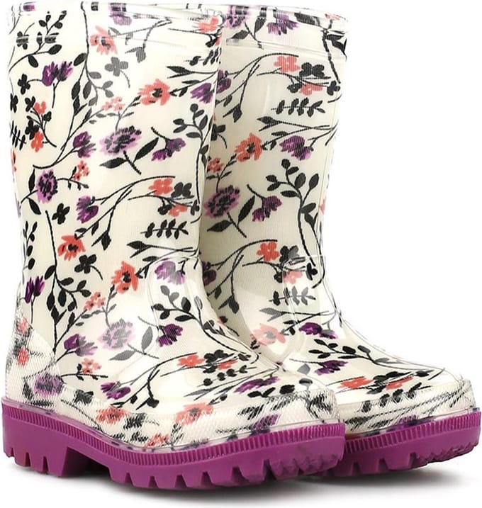 Gevavi Boots - Rose kinder- en dameslaars pvc wit bloem