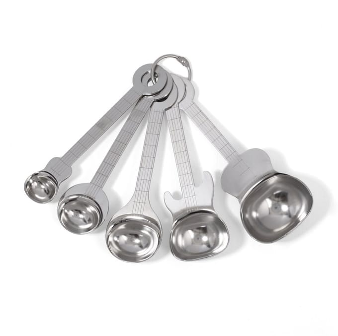 Kikkerland Gitaar Maatlepels (set Van 5) - Vaderdag cadeau