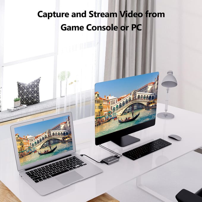 ezcap371 Game Link U3 Video Capture Box 4K Loop Out 1080P HD Opnamebox USB3.2 Audio Video zwart