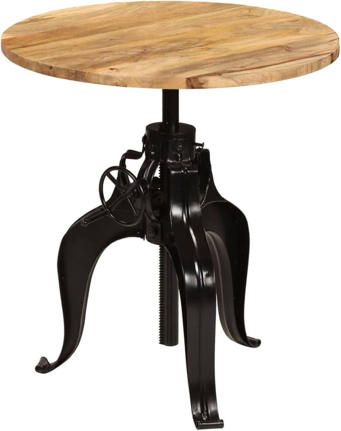 Houten Bartafel - Eetkamertafel - Keuken Inrichting - Hoogte Verstelbaar - 75x(76-110) cm - Natuurlijk