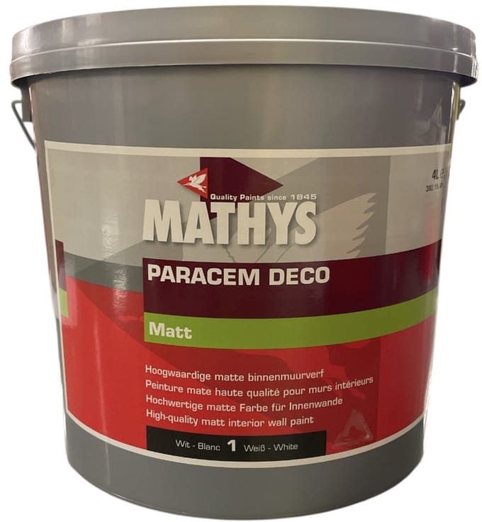 Mathys Paracem Deco Matt - 4 l - 10 m²/l - Wit - Afwerkingslaag