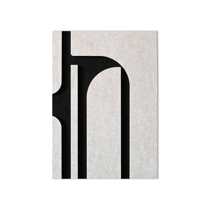 Abstract vilt wanddecoratie - Black & white / 43 x 30 cm