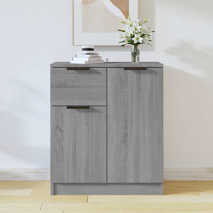 vidaXL - Dressoir - 60x30x70 - cm - bewerkt - hout - grijs - sonoma - eiken