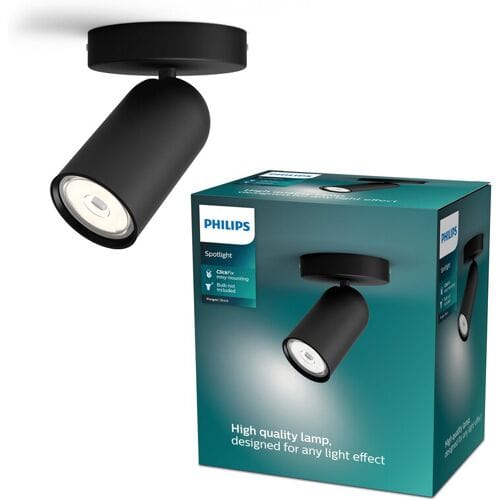 Philips Opbouwspot Pongee - Zwart - 13,8cm - Gu10