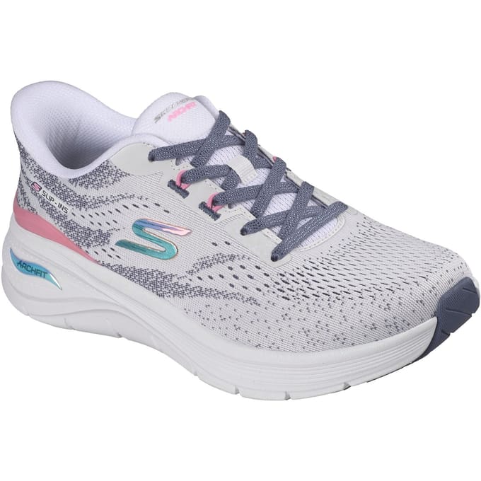 Skechers Arch Fit 3.0 Textiel Vrouwen Witte Mesh/Multi Trim Sneakers