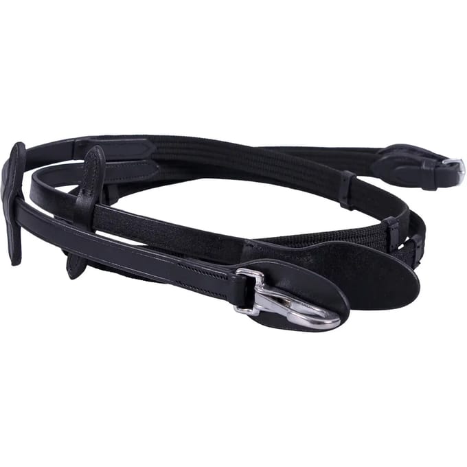 Qhp Teugels Webband Met Clip Zwart - pony