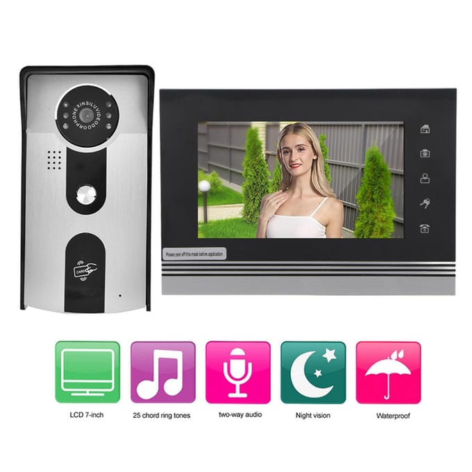 7 Inch Kleuren LCD Touch Videocamera Deurbel Intercom Toegangsysteem