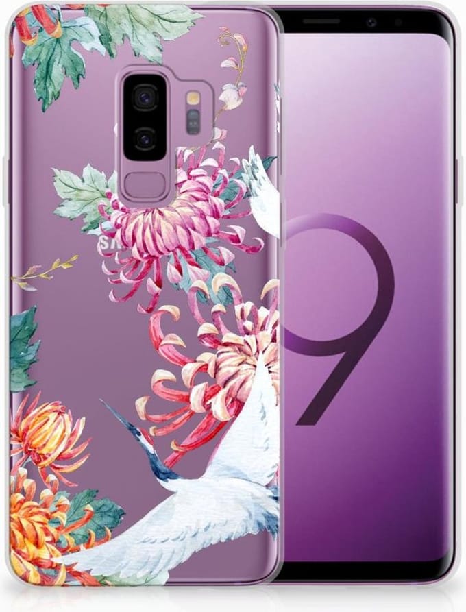 Samsung Galaxy S9 Plus TPU Hoesje Bird Flowers