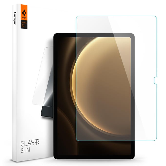 Spigen Screenprotector Geschikt voor Samsung Galaxy Tab S10 FE / S9 FE - Slim - 9H Tempered Glass Case Friendly - 1-Pack