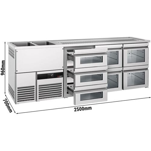 GGM Gastro Bierkoeling PREMIUM - 2500x700mm - 7 laden zilver