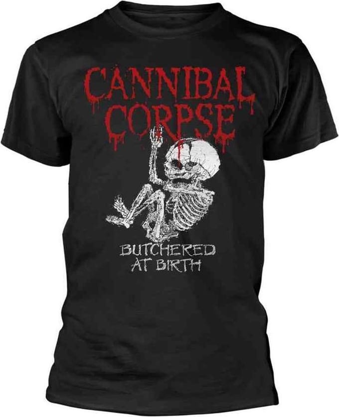 Cannibal Corpse Heren Tshirt -M- Butchered At Birth Baby Zwart