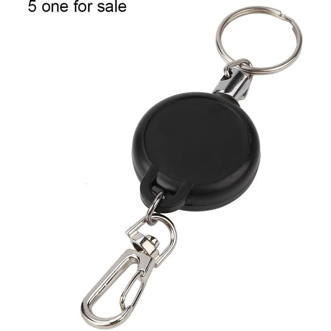60cm Stalen Kabel Intrekbare Sleutelhanger Uittrekbare Sleutels Sluiting Anti Verlies Sleutelhanger (10 stuks) black