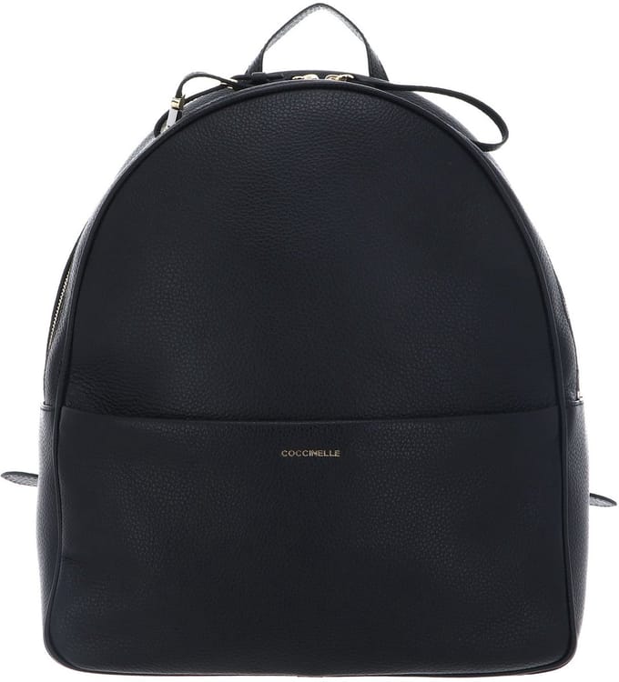 COCCINELLE Leren rugzak Nory Backpack Grained Leather Noir zwart