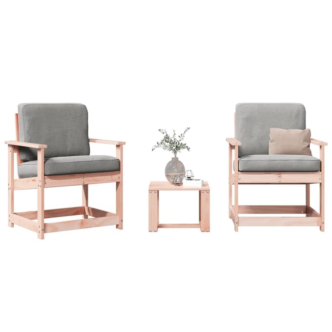 vidaXL - 3-delige - Loungeset - massief - douglashout
