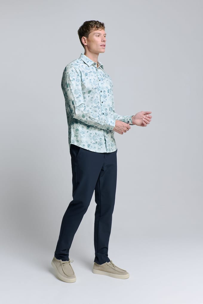 No Excess Shirt Stretch Allover Printed Chalk Größe: S | Business hemden Outlet | Herren