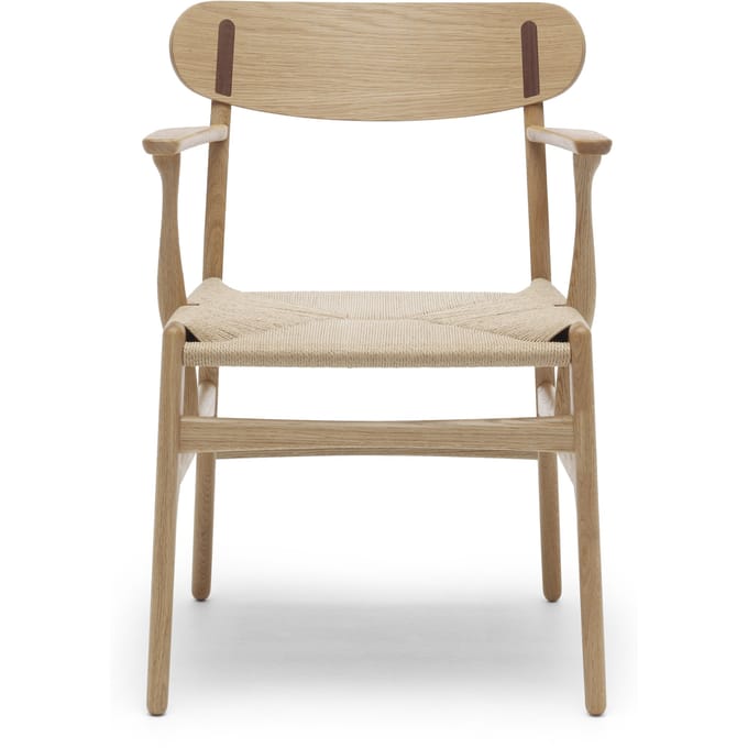 Carl Hansen & Søn - CH26 stoel - eiken/ walnoot geolied - Vlecht natuur - bruin