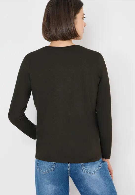 Shirt met lange mouwen met gespleten hals