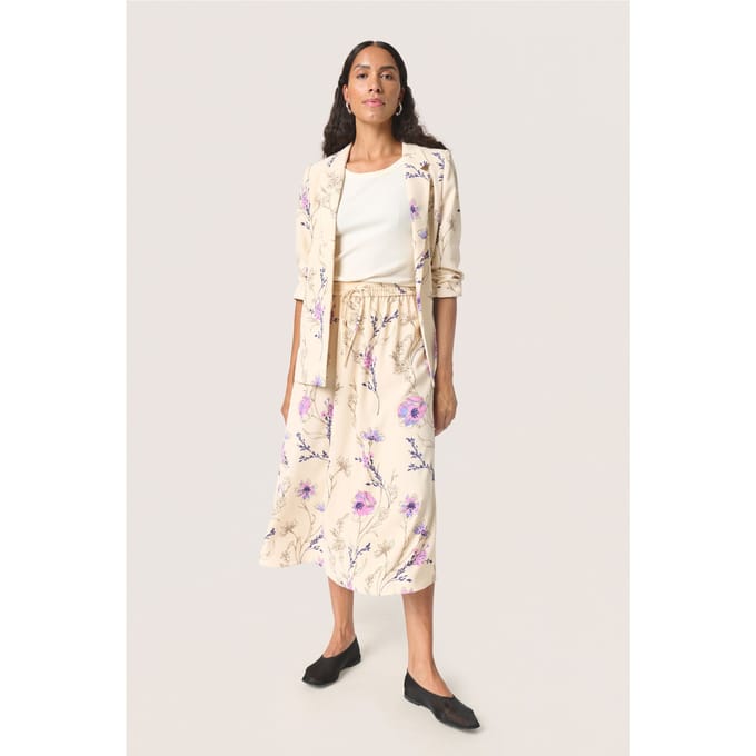 Rok A-shape Whitecap Gray Floral Print multicolour