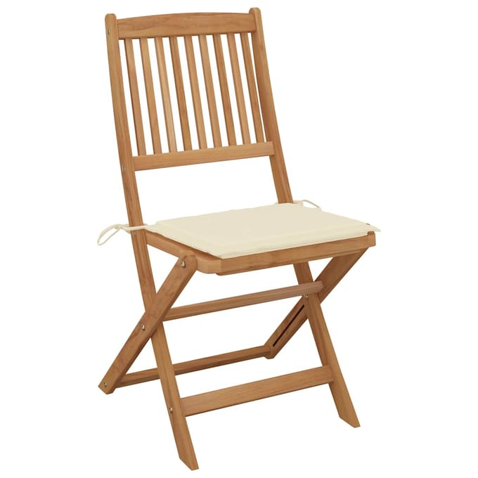 vidaXL - Inklapbare - stoelen - 6 - st - met - kussens - massief - acaciahout