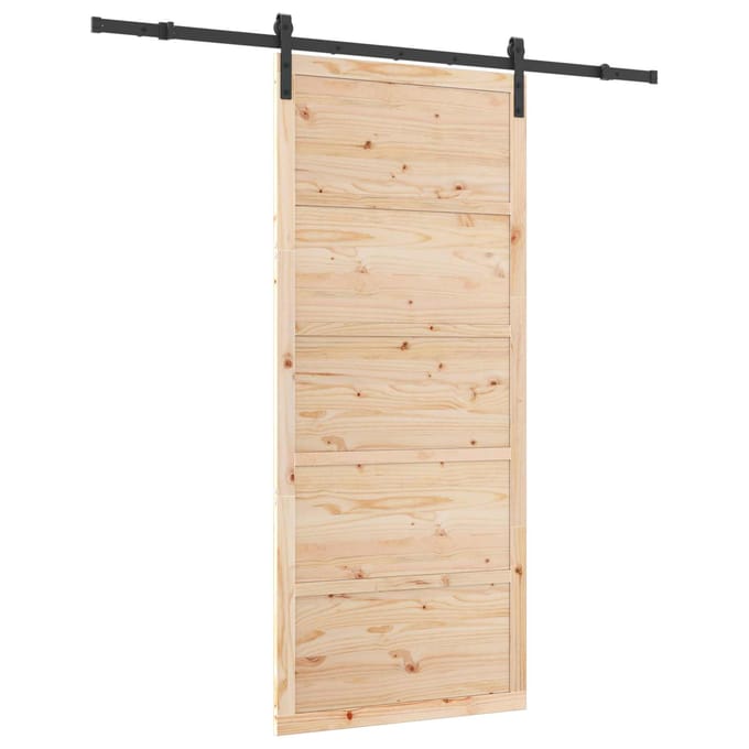 vidaXL - Schuifdeur - Naturel - 80 - x - 208 - cm - Massief - grenenhout