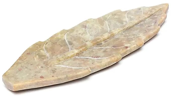 Wierookbrander bladvorm zeepsteen – 25 cm x 8 cm