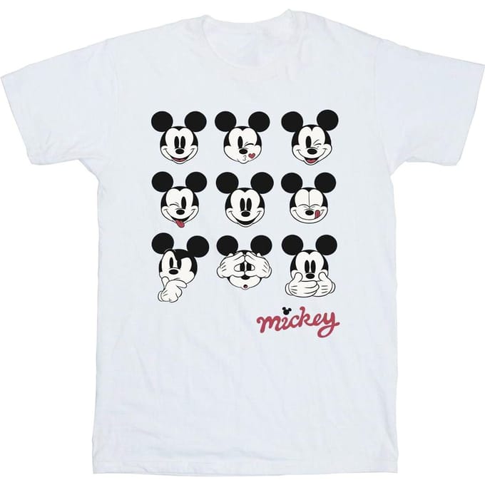 Disney Heren Mickey Mouse Veel gezichten T-Shirt (Wit)