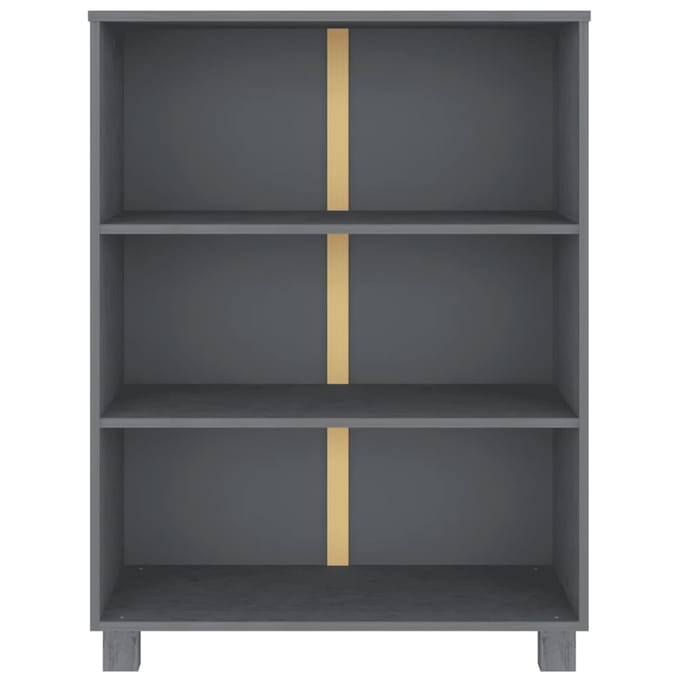 vidaXL - Boekenkast - HAMAR - 85x35x112 - cm - massief - grenenhout - donkergrijs
