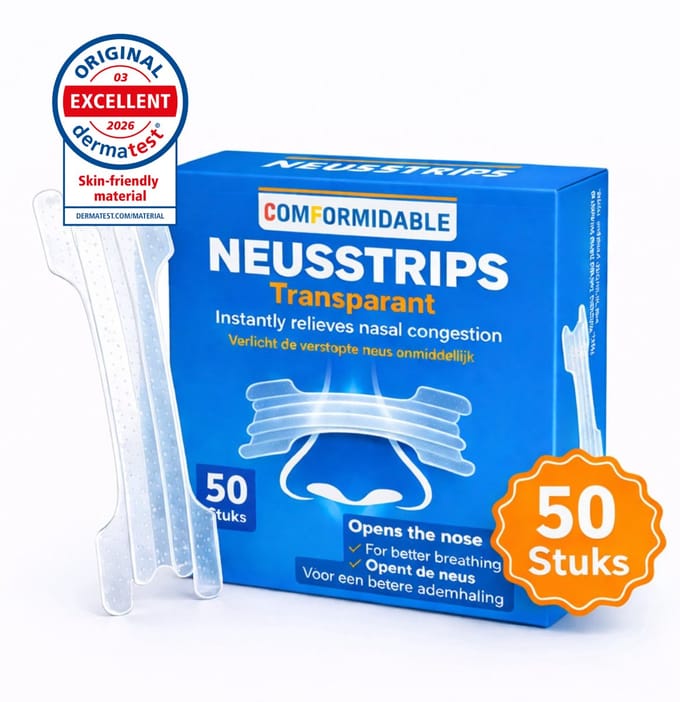 Comformidable® Neusstrips 50 stuks – Anti Snurk - Neuspleisters - Neusspreider - Transparant - Snurken