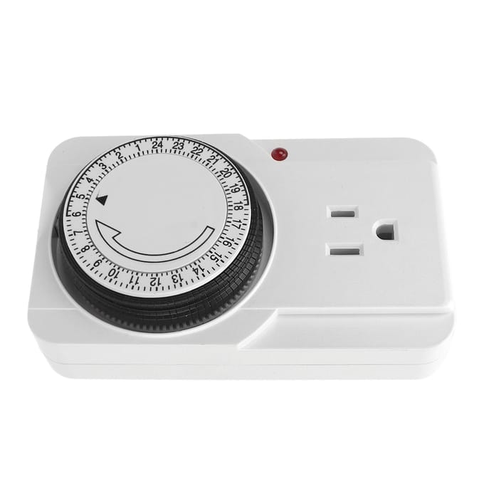 Mechanische Stopcontact Timer 24 Uurs Cyclus 3-polig 2 Modi Lichtindicator Inplugbare Elektrische Timer voor white