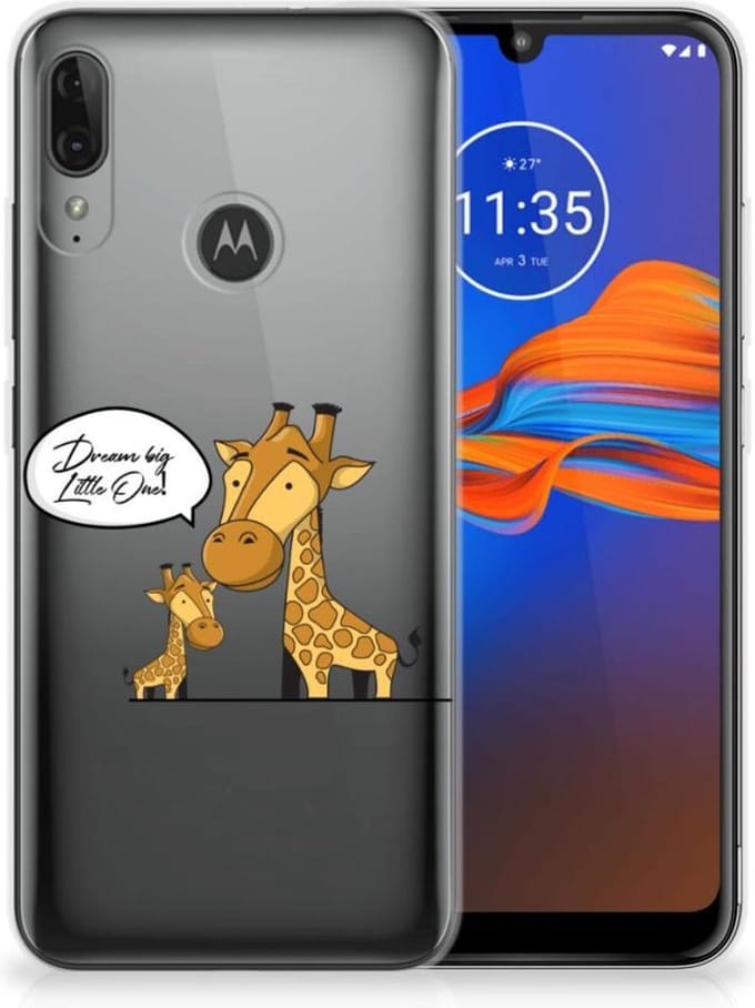 Motorola Moto E6 Plus Telefoonhoesje met Naam Giraffe
