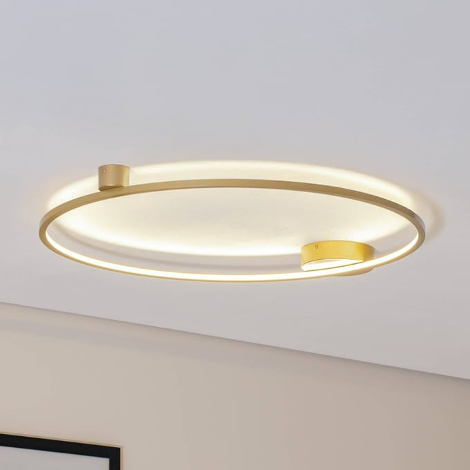 Milagro Lighting LED plafondlamp Saturno, goud, Ø 80 cm, metaal, 4.000 K