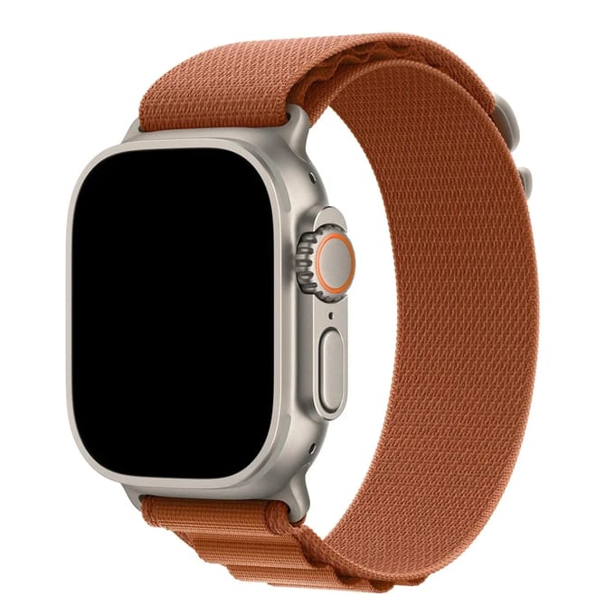 2+1 | Apple Watch Bandje Alpine - Nylon - Terra Cotta - Zilver