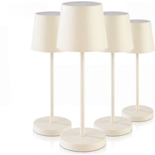 GGM Gastro (4 Stück) Tischleuchte - MERLE MINI - dimmbar in 3 Stufen - Ø 90mm - Whisper White
