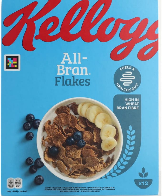 Kellogg's All Bran Flakes Ontbijtgranen - 3 x 375 gr - Voordeelverpakking